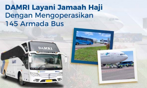 DAMRI Layani Jamaah Haji Dengan Mengoperasikan 145 Armada Bus