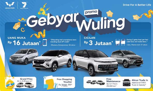 Rayakan Ulang Tahun Ke-7 , Wuling Gelar Gebyar Promo Juli