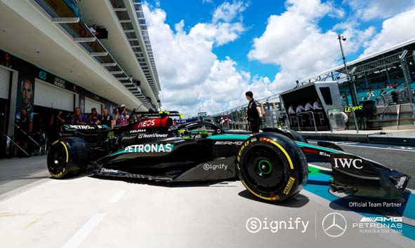 Kolaborasi Signify dan Mercedes-AMG PETRONAS Formula 1 Team Hadirkan Inovasi  Berkelanjutan di Dalam dan Luar Lintasan