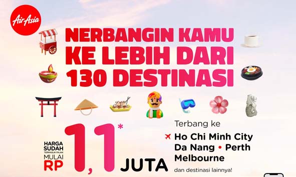 Indonesia AirAsia Hadirkan Promo Fly Thru Untuk Terbang ke Berbagai Rute Internasional